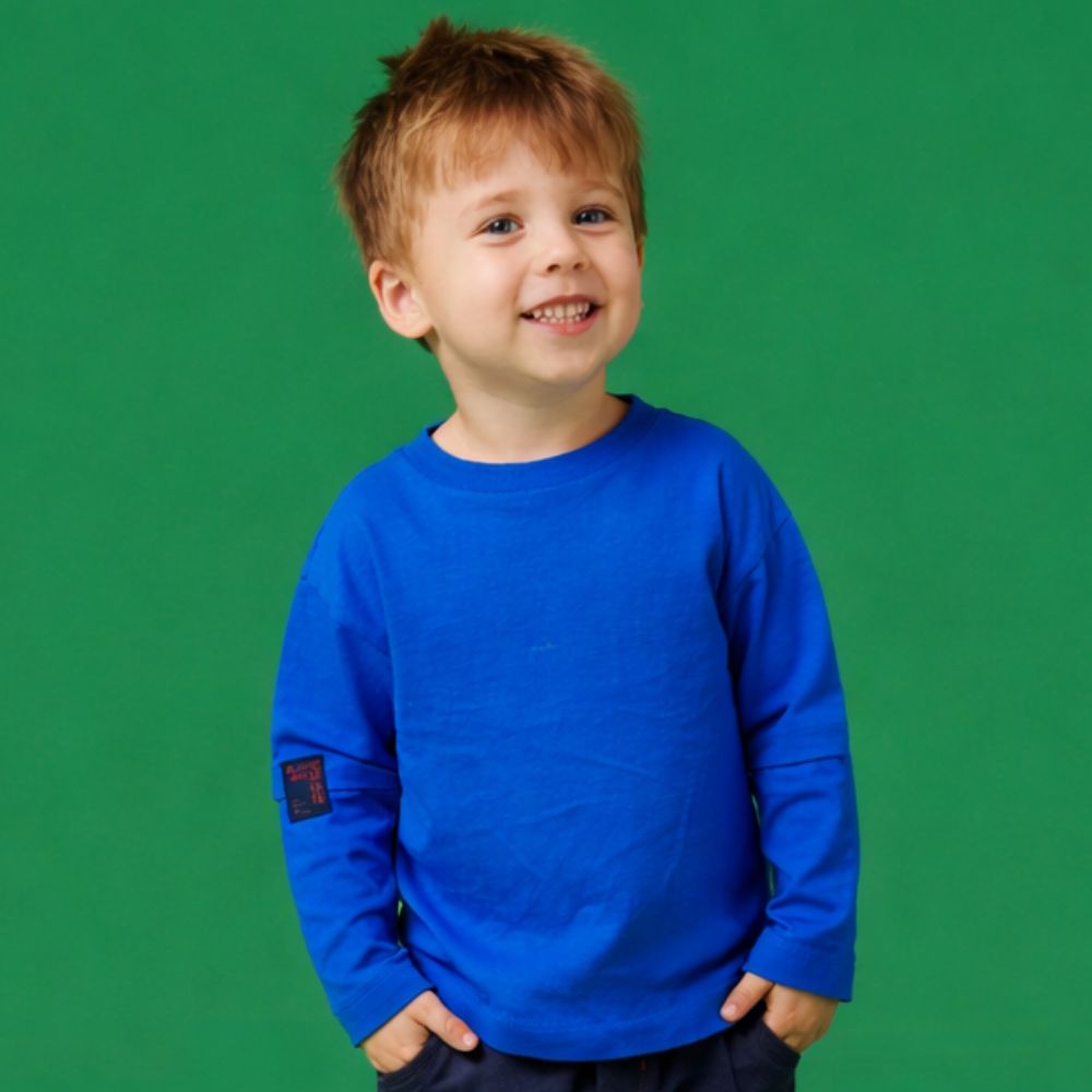 Camiseta Toddler Menino Sobreposição ML Azul