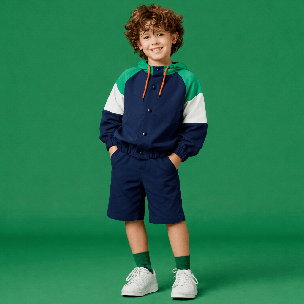 Bermuda Infantil Menino Sarja Peletizada Azul