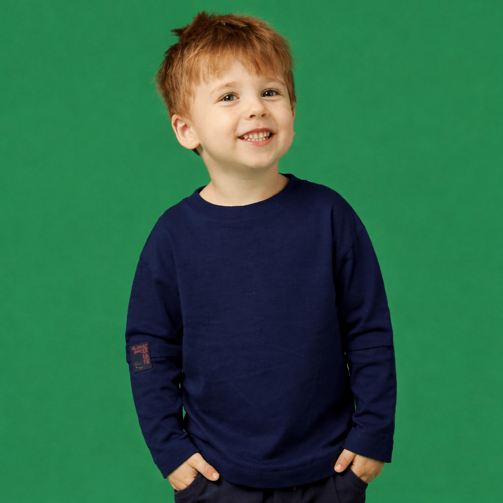 Camiseta Toddler Menino Sobreposição ML Azul