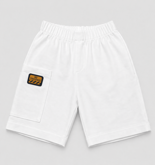 Bermuda Infantil Menino Moletinho Bolso Lateral Off-White