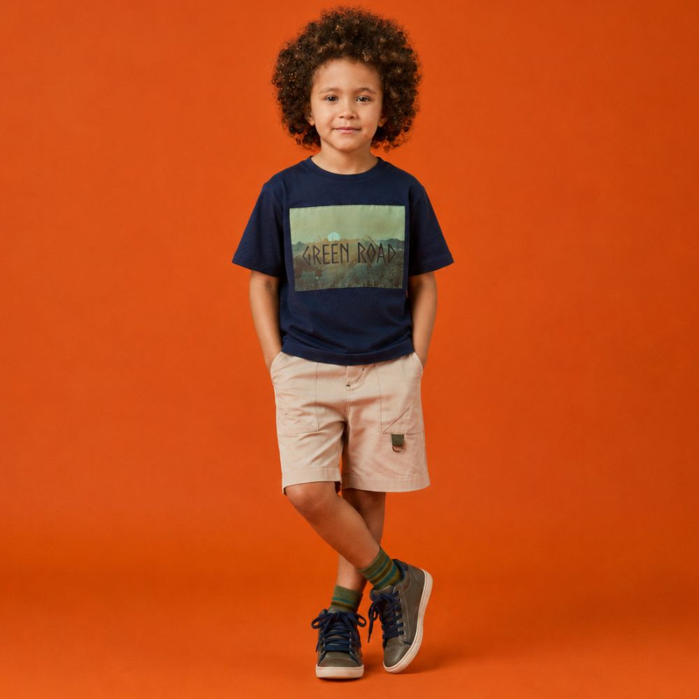 Bermuda Infantil Menino Sarja Road Areia