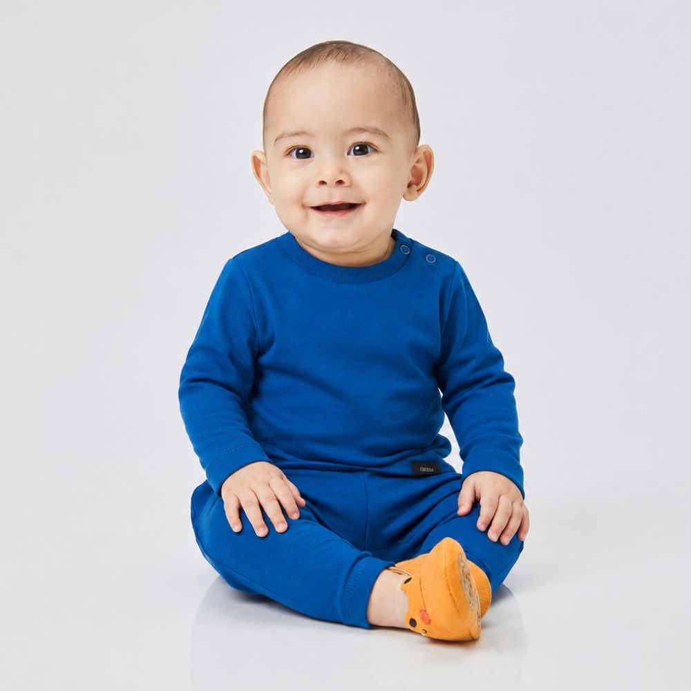 Conjunto Bebê Unissex Moletinho ML Azul