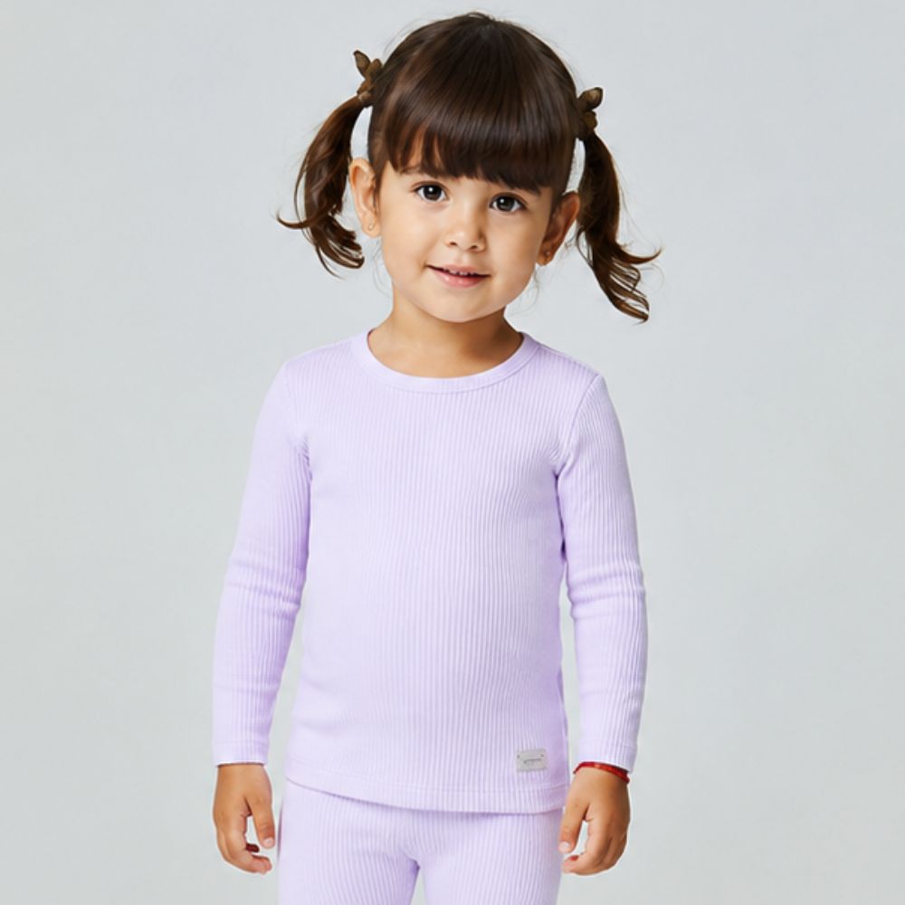 Blusa Toddler Menina Plissada Careca Manga Longa Branca
