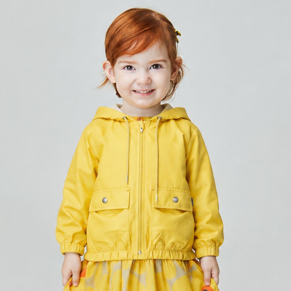 Jaqueta Toddler Menina Corta Vento Green Amarela
