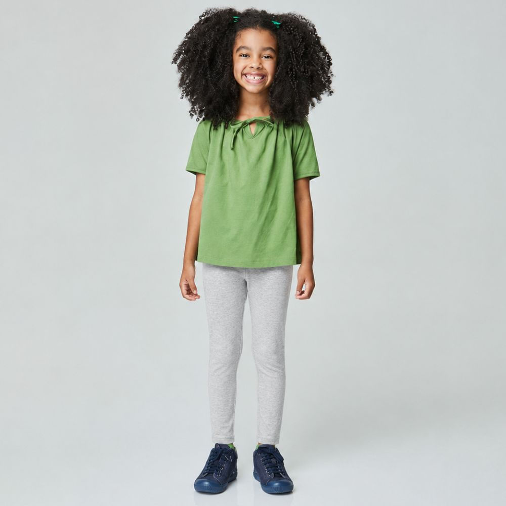 Calça Infantil Menina Legging Cotton Cinza