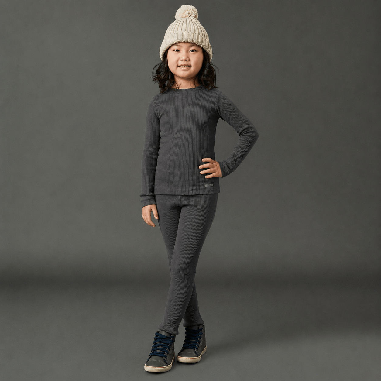 Calça Infantil Unissex Plissada Cinza