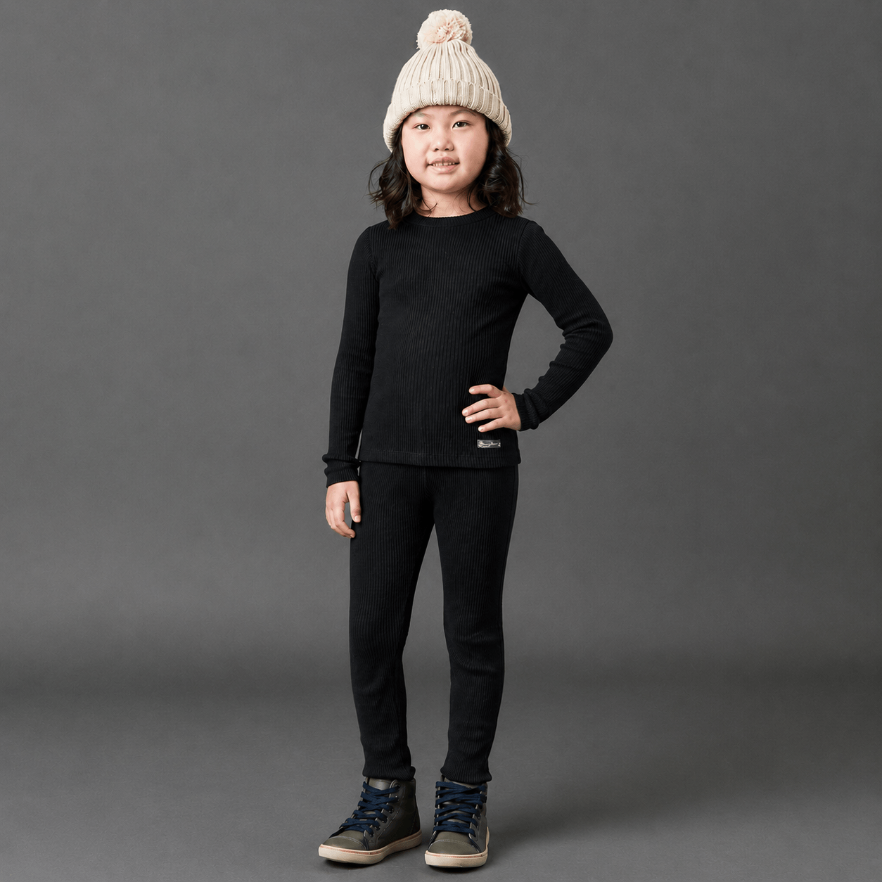 Calça Infantil Unissex Plissada Chumbo