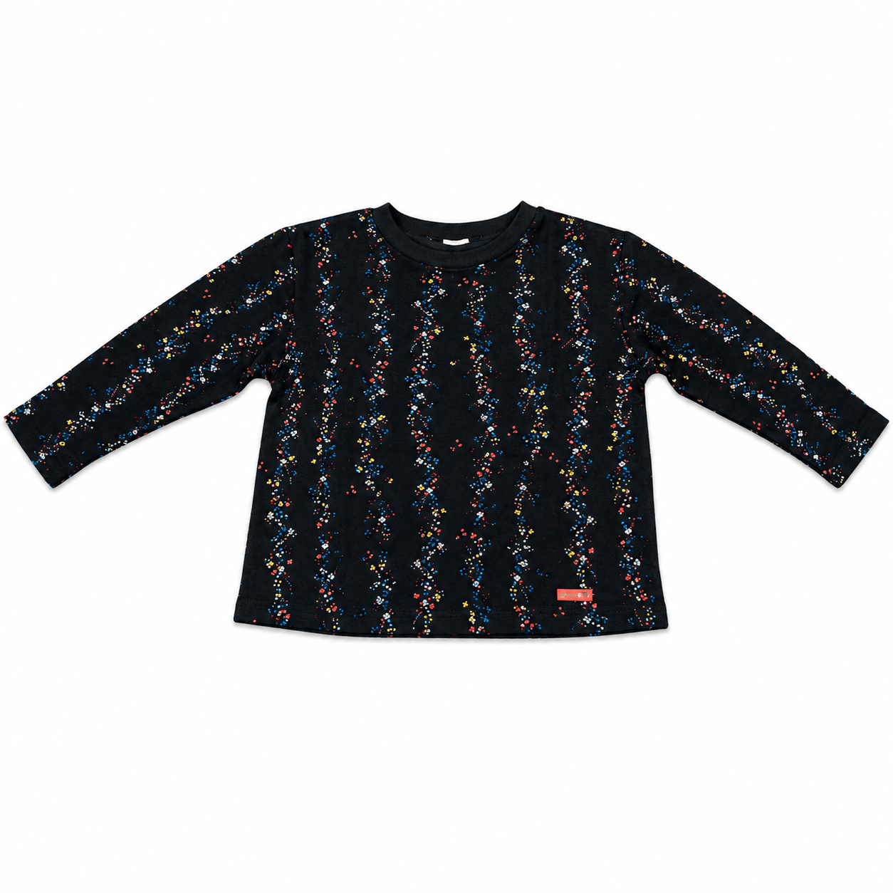 Blusa Infantil Menina Moletinho Estampado ML Preta
