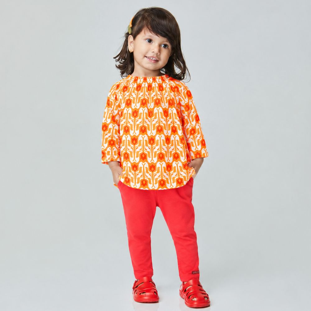 Conjunto Toddler Menina Estampado ML Vermelho