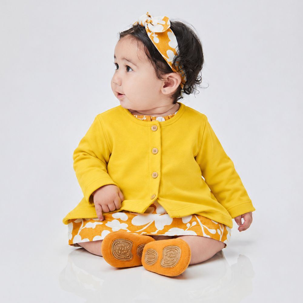 Casaco Bebê Menina Moletinho Amarelo