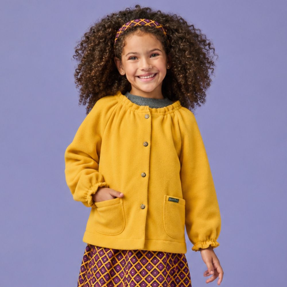 Casaco Infantil Menina Naran Amarelo
