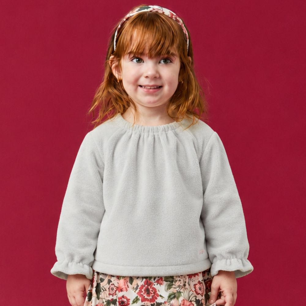 Blusa Toddler Menina Naran ML Cinza