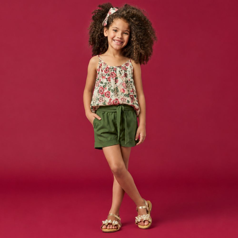 Short Infantil Menina Brisa Verde