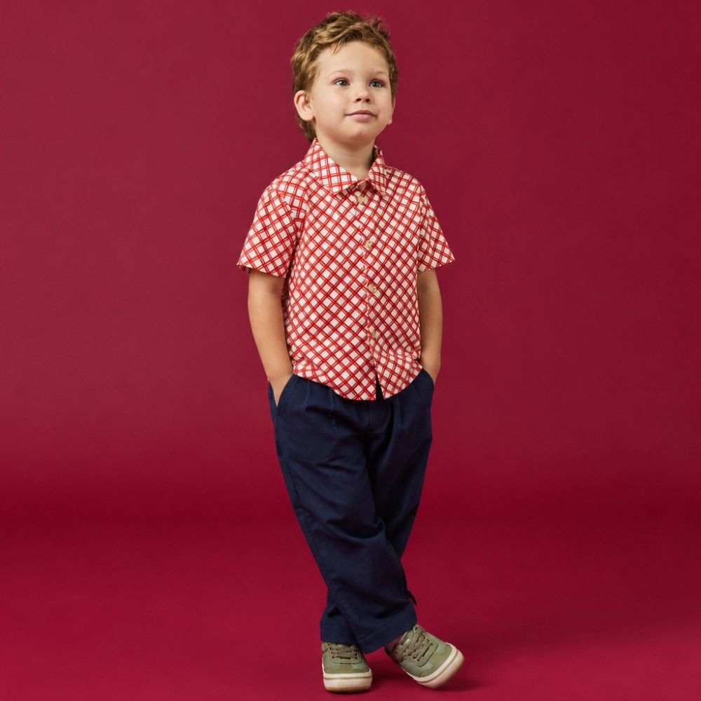 Calça Toddler Menino Sarja Peletizada Azul