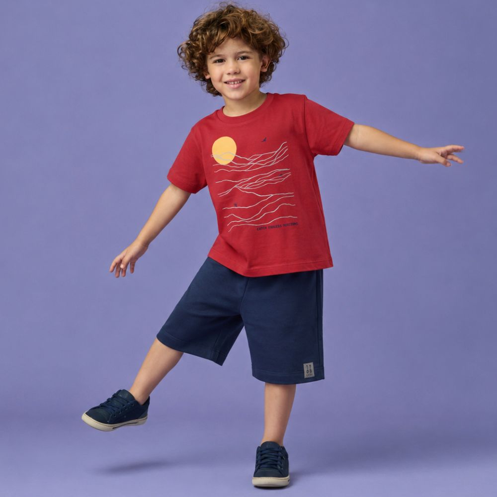 Conjunto Infantil Menino Deserto de Gobi Vermelho