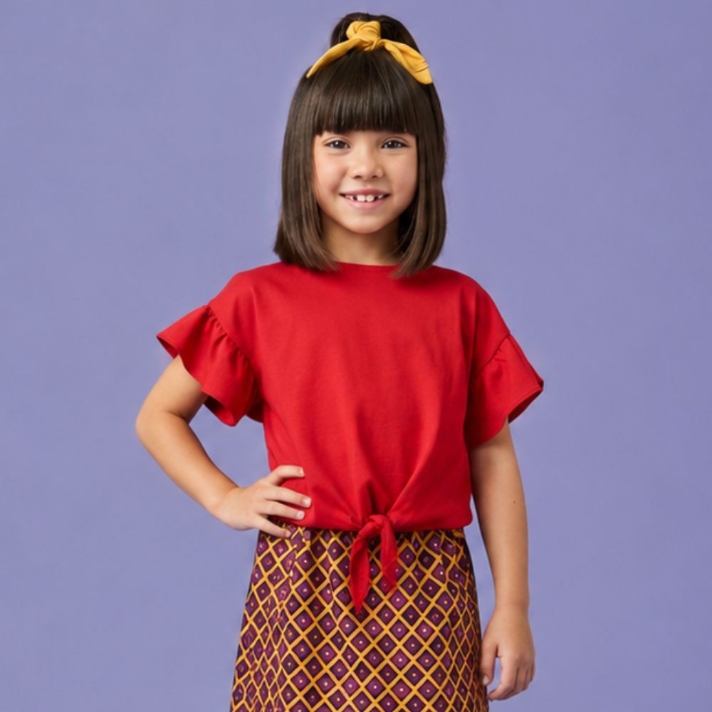 Camiseta Infantil Menina Céu Vermelha