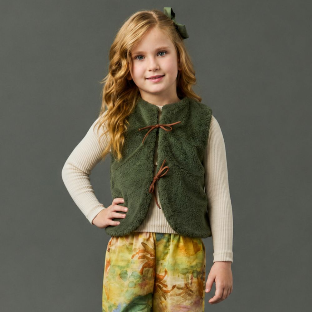 Colete Infantil Menina Paisagem Verde
