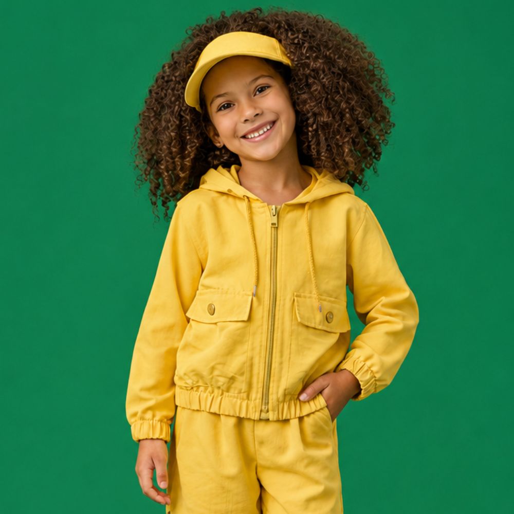 Jaqueta Infantil Unissex Corta Vento Sungreen Amarela