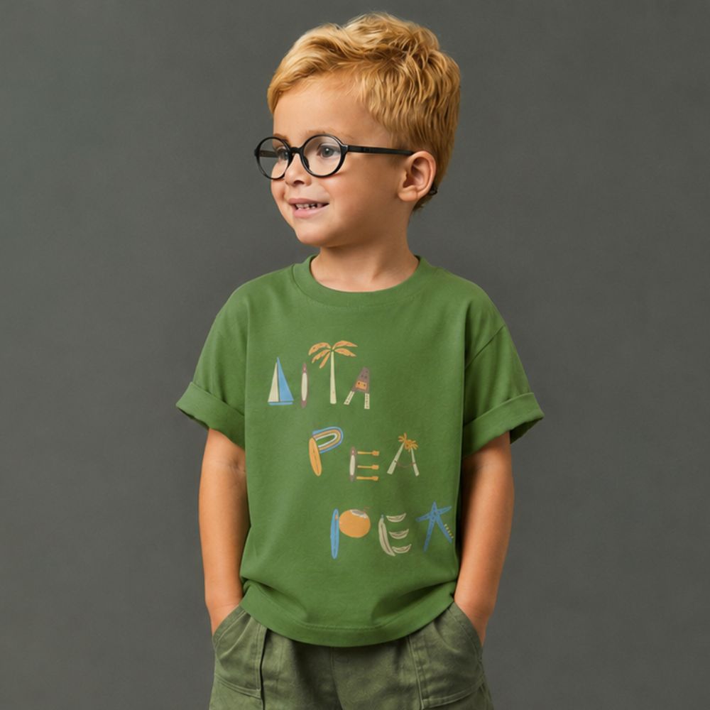 Camiseta Toddler Menino Tranquilidade Verde