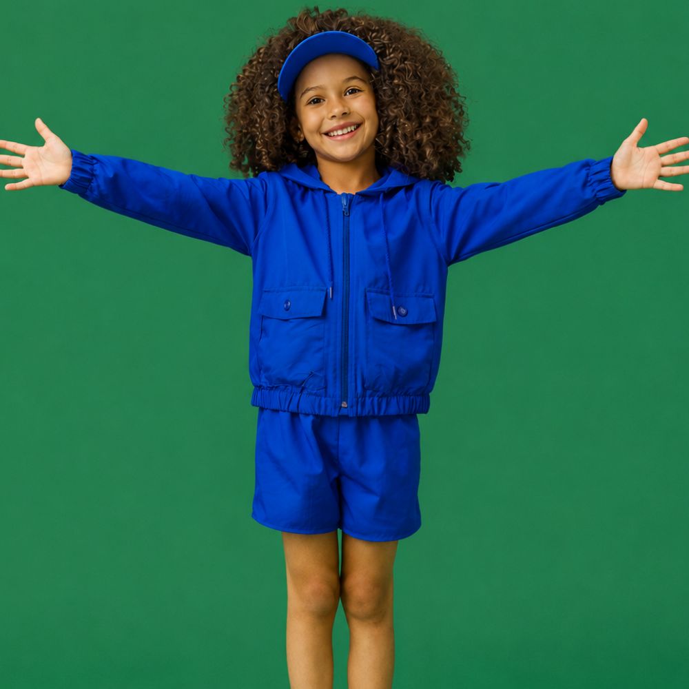 Jaqueta Infantil Unissex Corta Vento Sungreen Azul