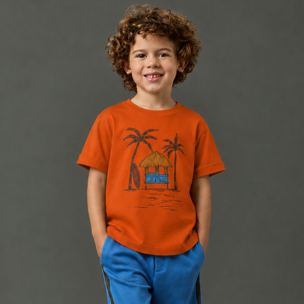 Camiseta Infantil Menino Bangalo Laranja