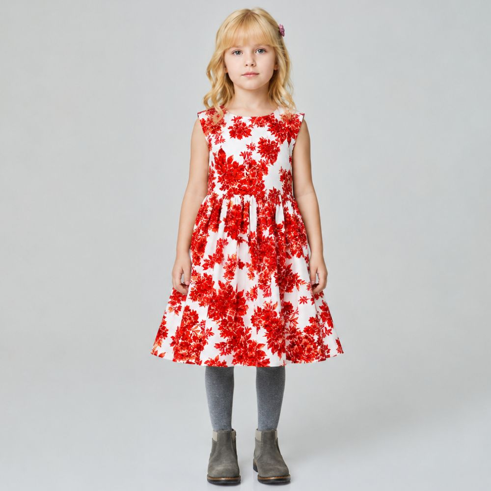 Vestido Infantil Menina Roman Vermelho