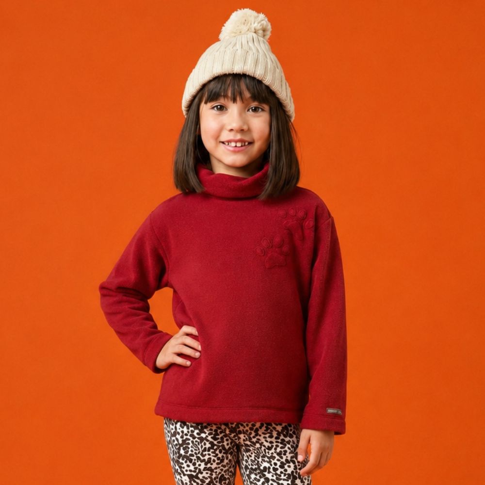 Blusa Infantil Menina Safari ML Vermelho