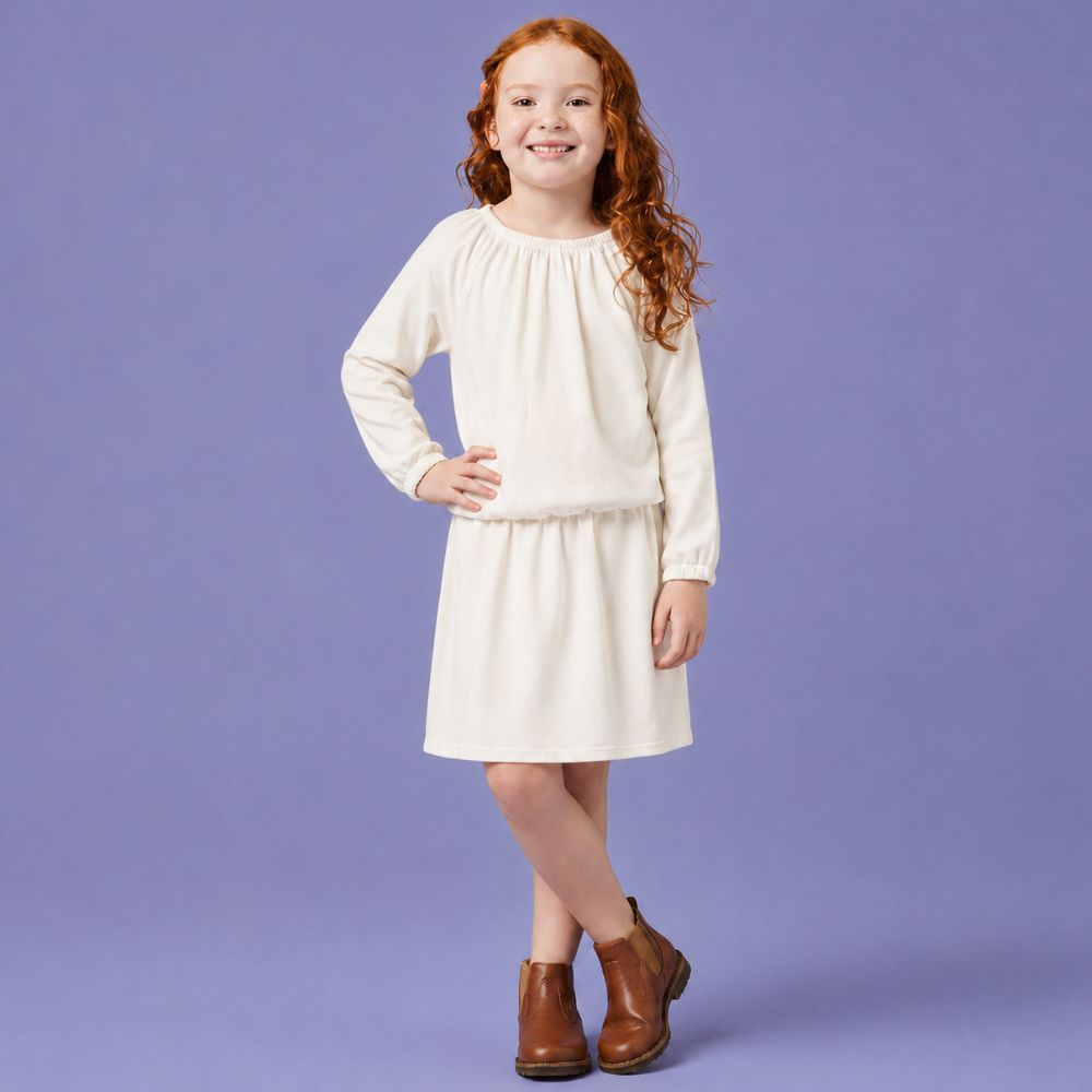 Saia Infantil Menina Tricot Areia