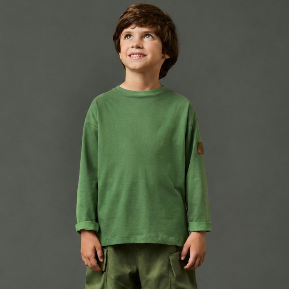 Camiseta Infantil Menino Vida ML Verde