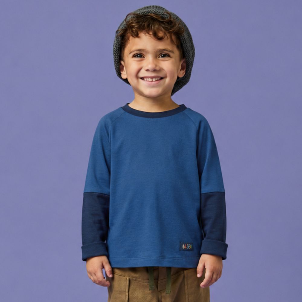 Camiseta Toddler Menino Yum ML Azul