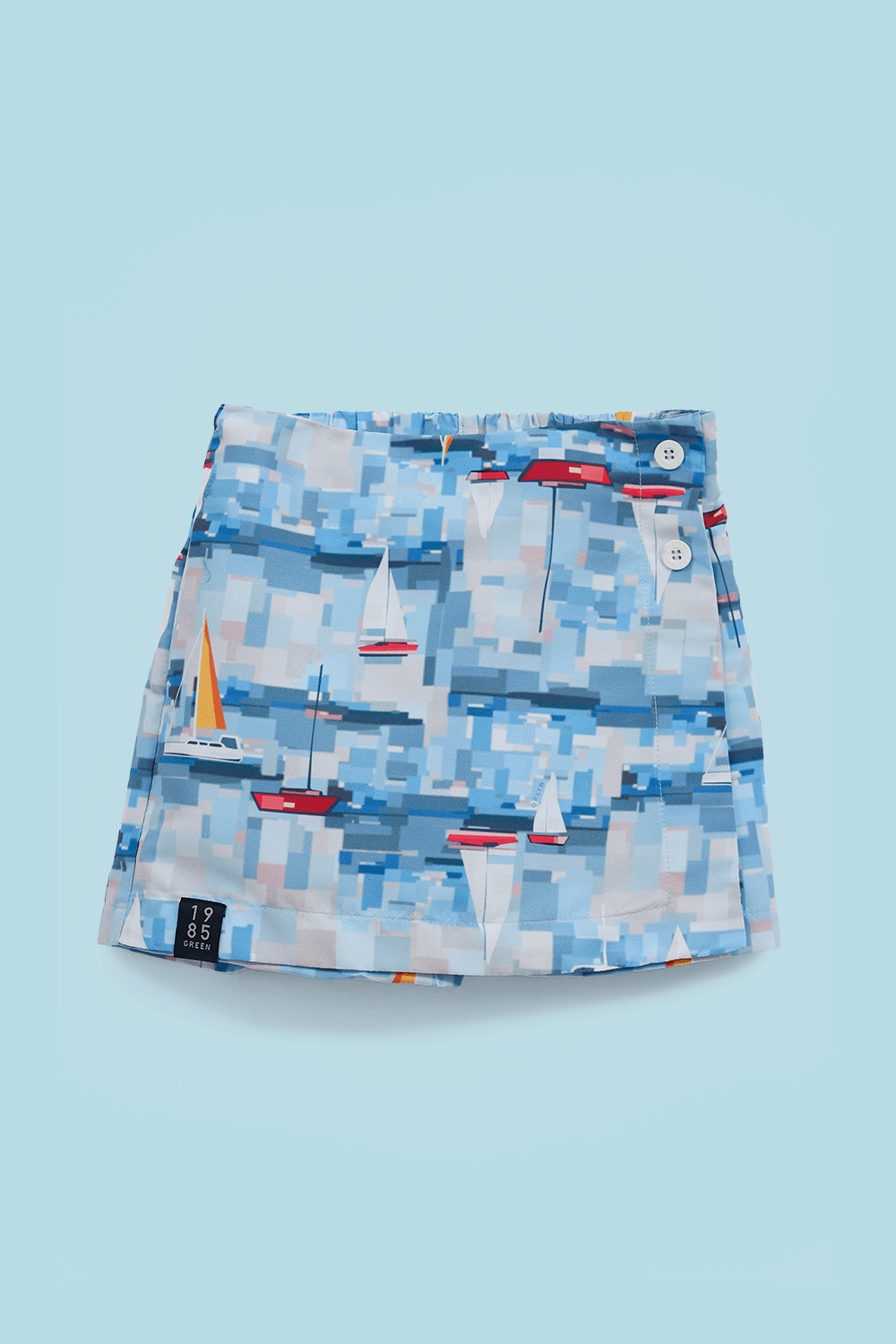 Short Saia Infantil Menina Mônaco Azul