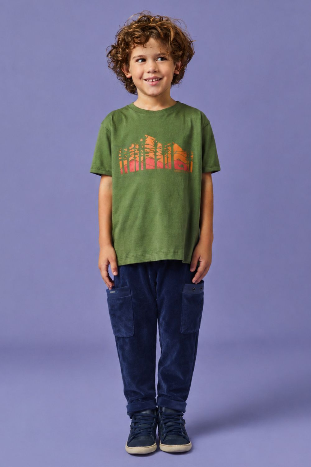 Calça Infantil Menino Cotelê Azul