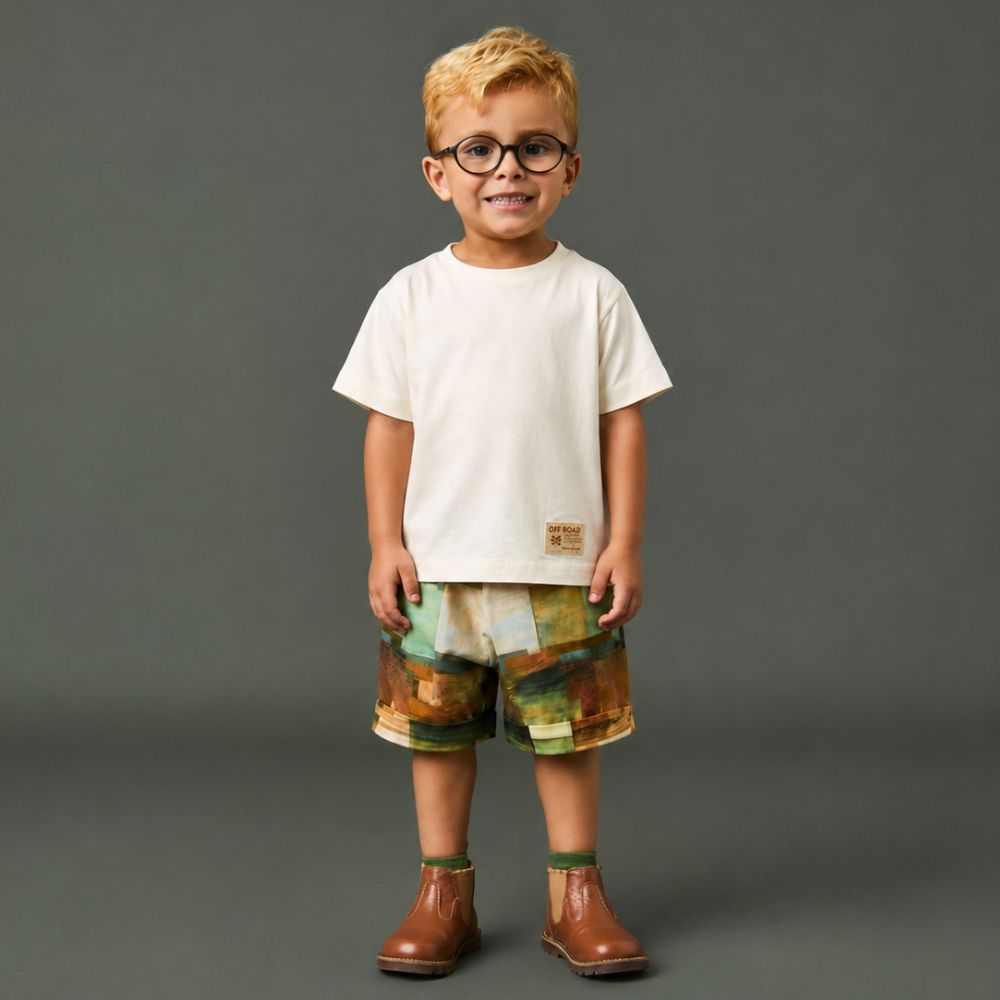 Conjunto Toddler Menino Praias Off-White