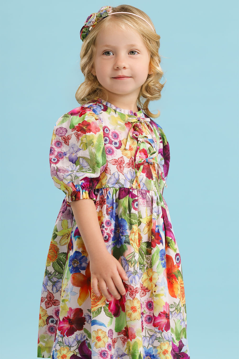 Vestido Toddler Menina Florir Rosa