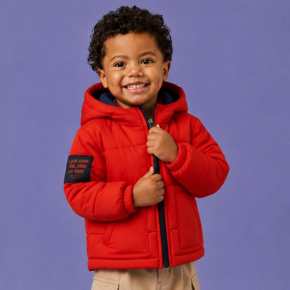 Jaqueta Toddler Menino Matelasse Ferrugem