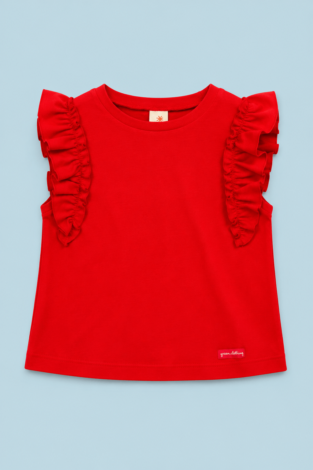 Blusa Infantil Menina Rib Babados Vermelho