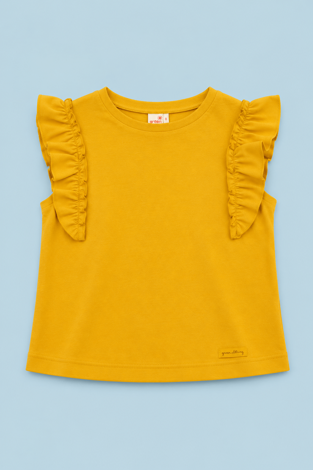 Blusa Infantil Menina Rib Babados Amarelo