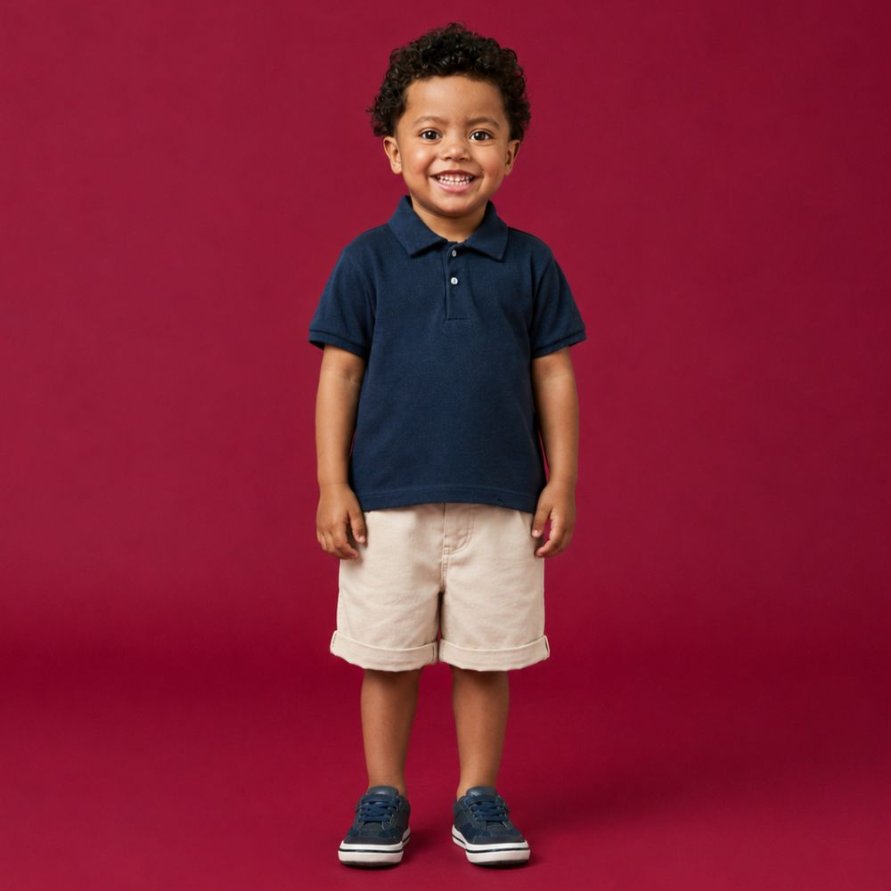 Bermuda Toddler Menino Sarja Peletizada Areia