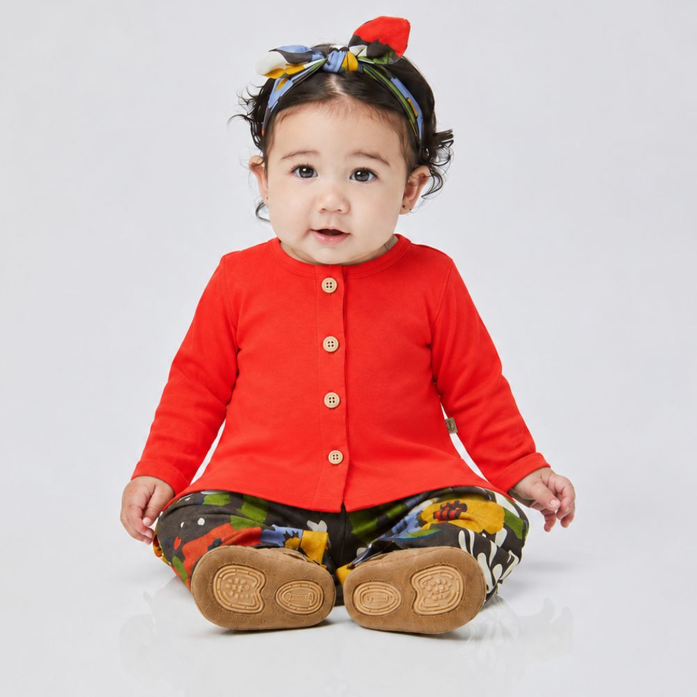 Casaco Bebê Menina Moletinho Vermelho