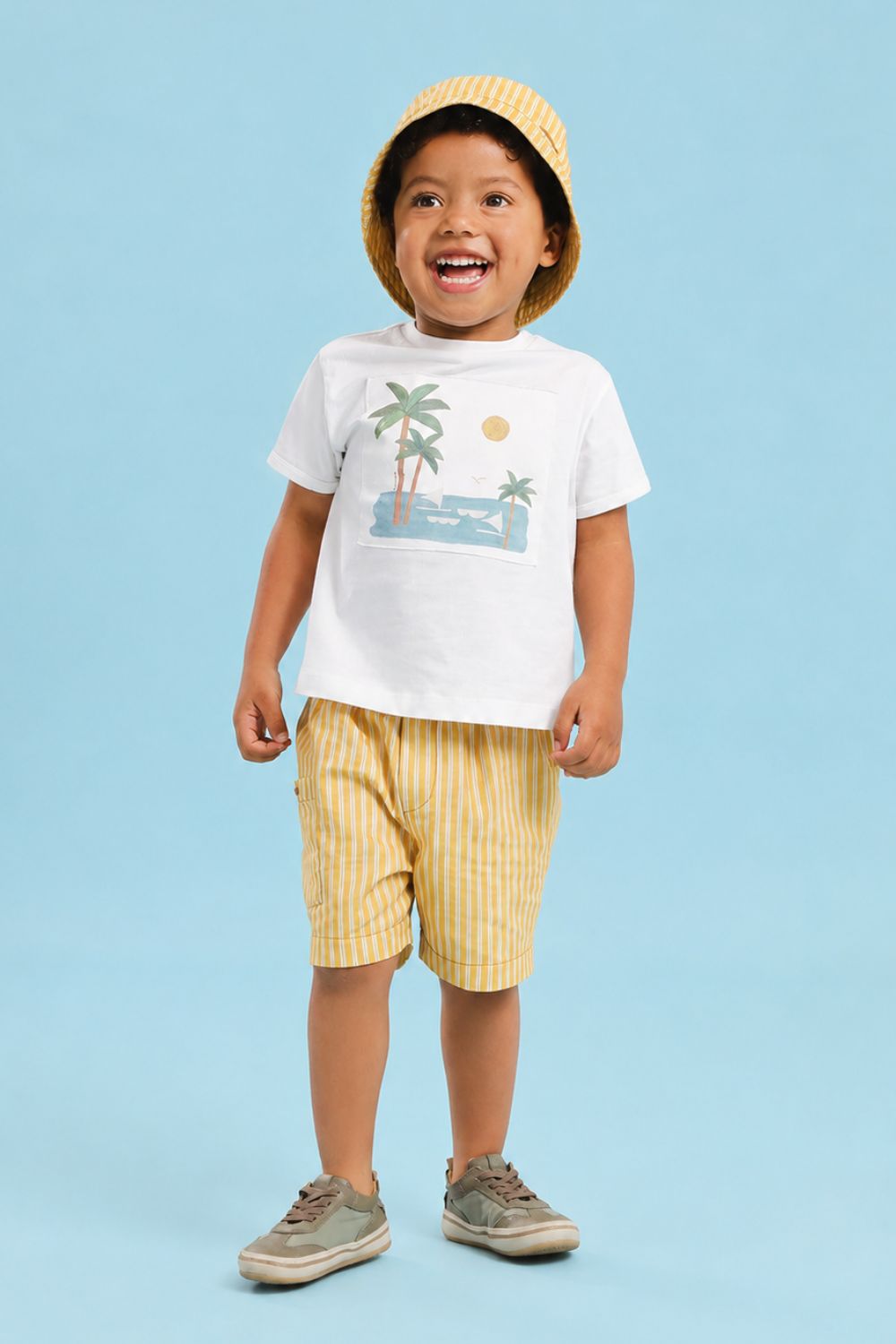 Conjunto Toddler Menino Listra Pequi Amarelo