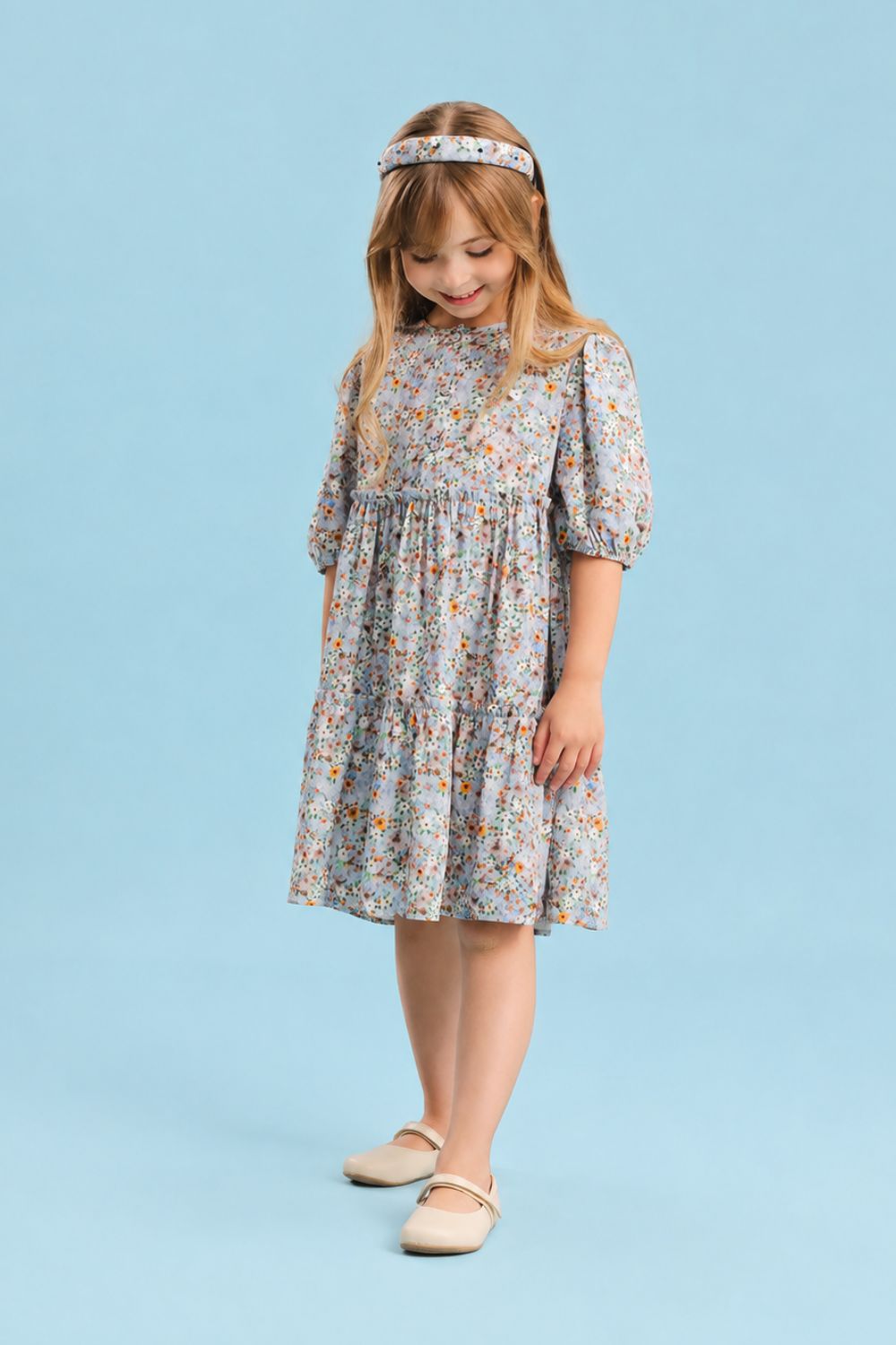 Vestido Infantil Menina Pitanga Azul