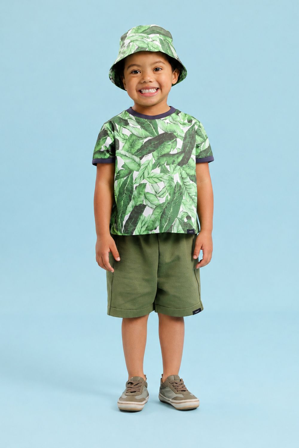Conjunto Toddler Menino Tropicália Malha Verde