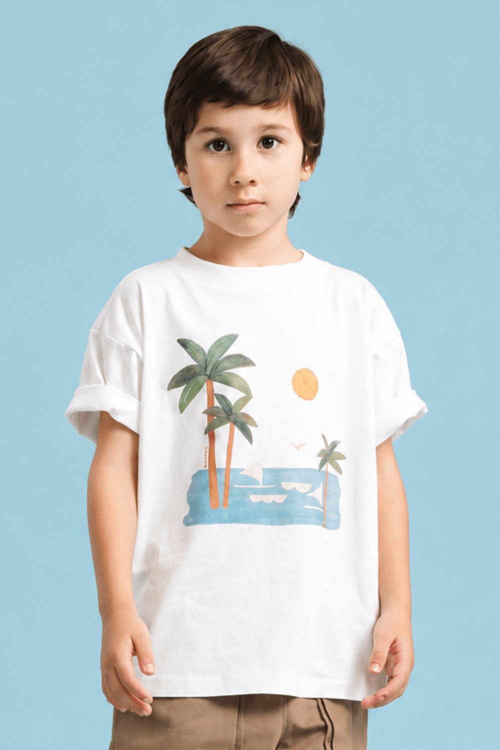 Camiseta Infantil Menino Jangada Off White