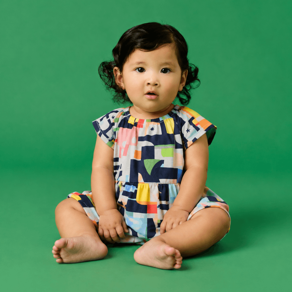Macacão Bebê Menina Time Quadras Azul