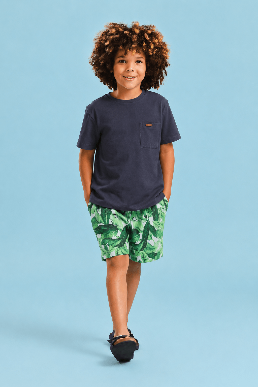 Conjunto Infantil Menino Tropicália Azul