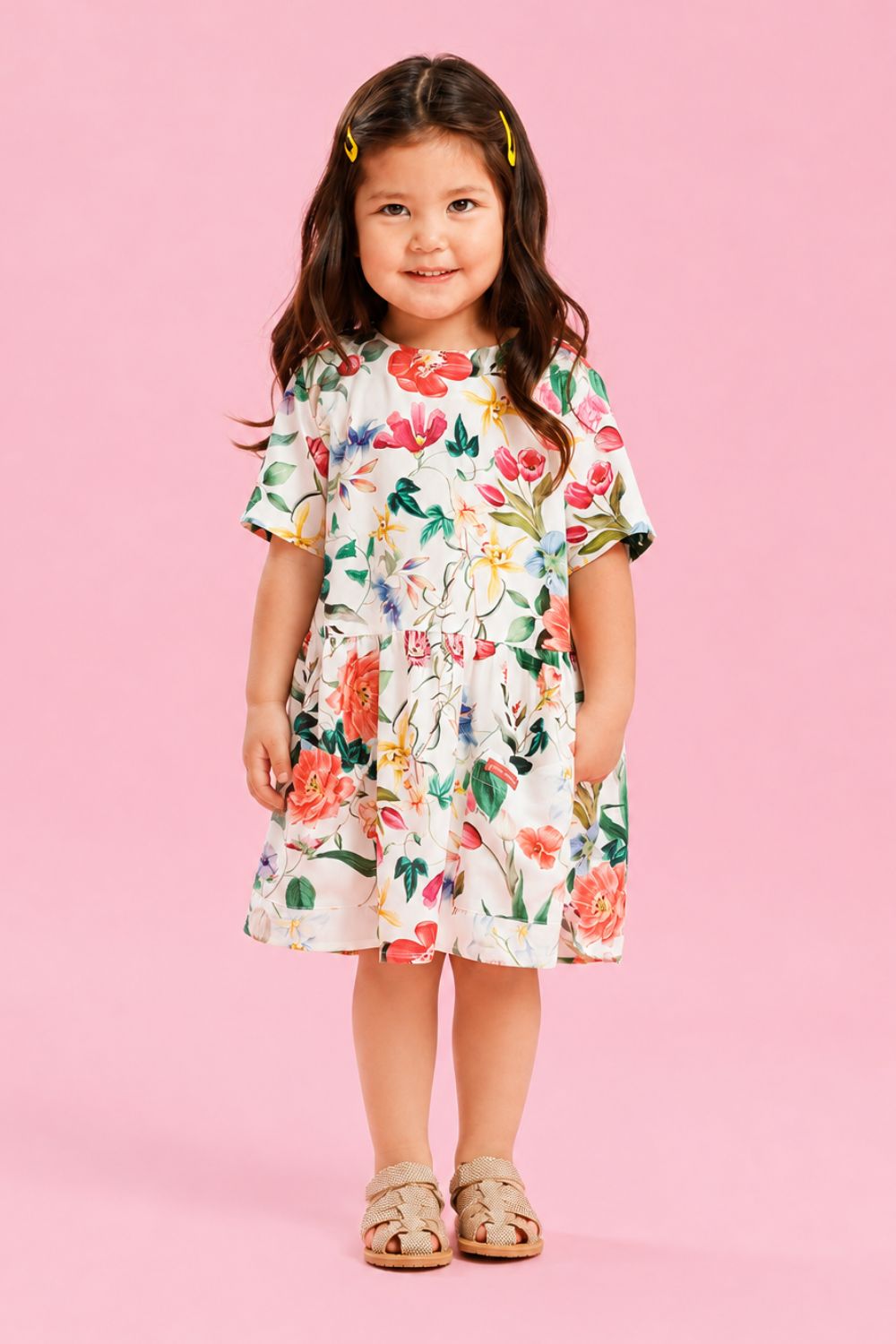 Vestido Toddler Menina Bela Off White