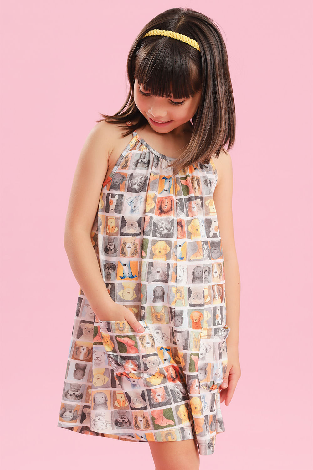Macacão Infantil Menina Pet Cinza