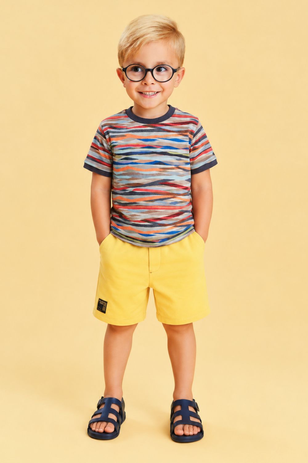 Conjunto Toddler Menino Etna Malha Amarelo