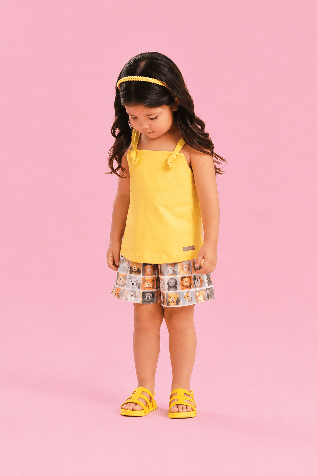 Conjunto Toddler Menina Pet Amarelo
