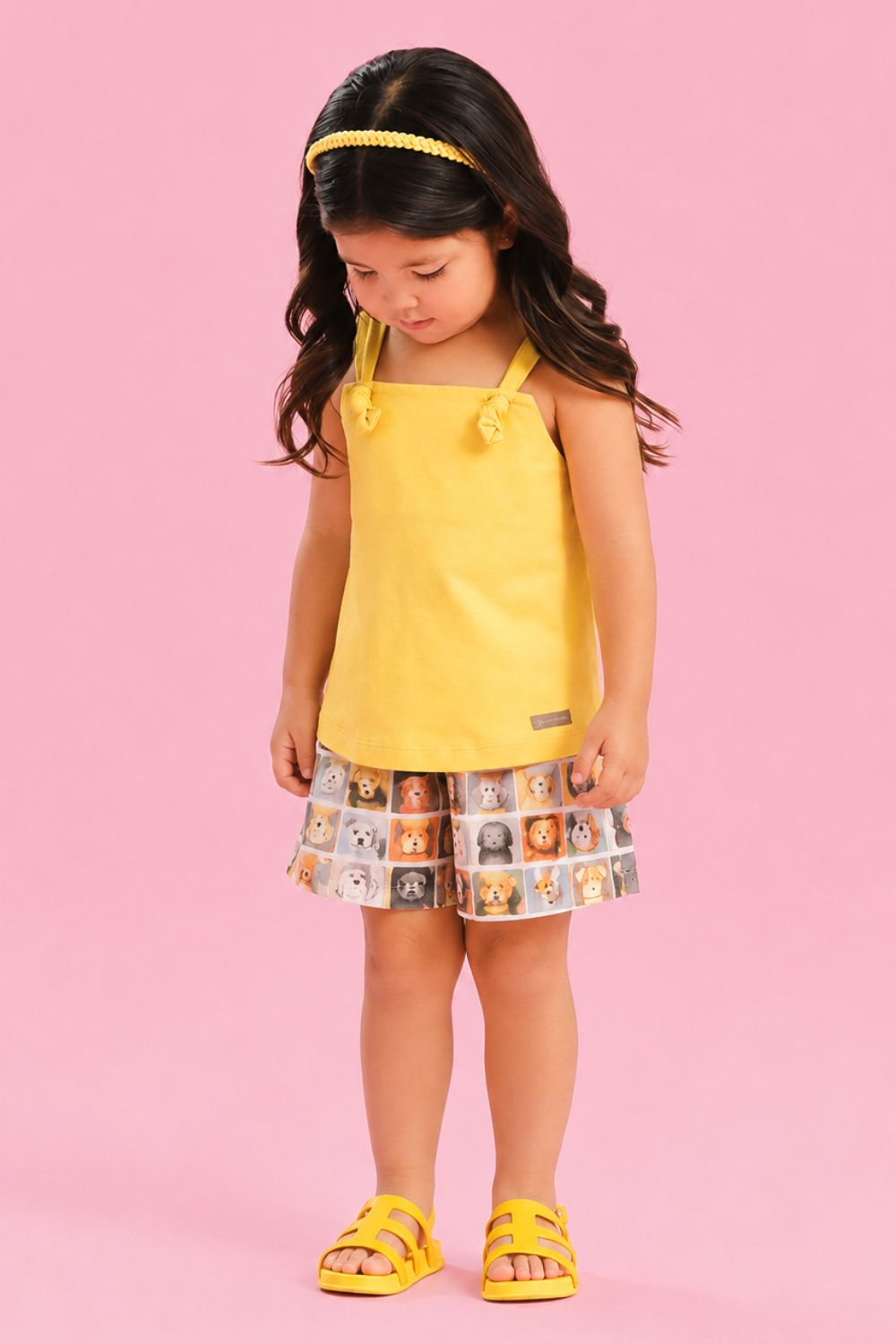 Conjunto Toddler Menina Pet Amarelo